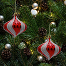 Creative Christmas Onion Printed Ball Xmas Tree Pendant Decor Prop (Red) Newly