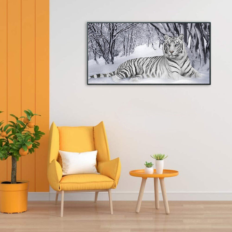 White Tiger Oil Paint By Numbers Kits Canvas Picture DIY Wall Art Craft Set