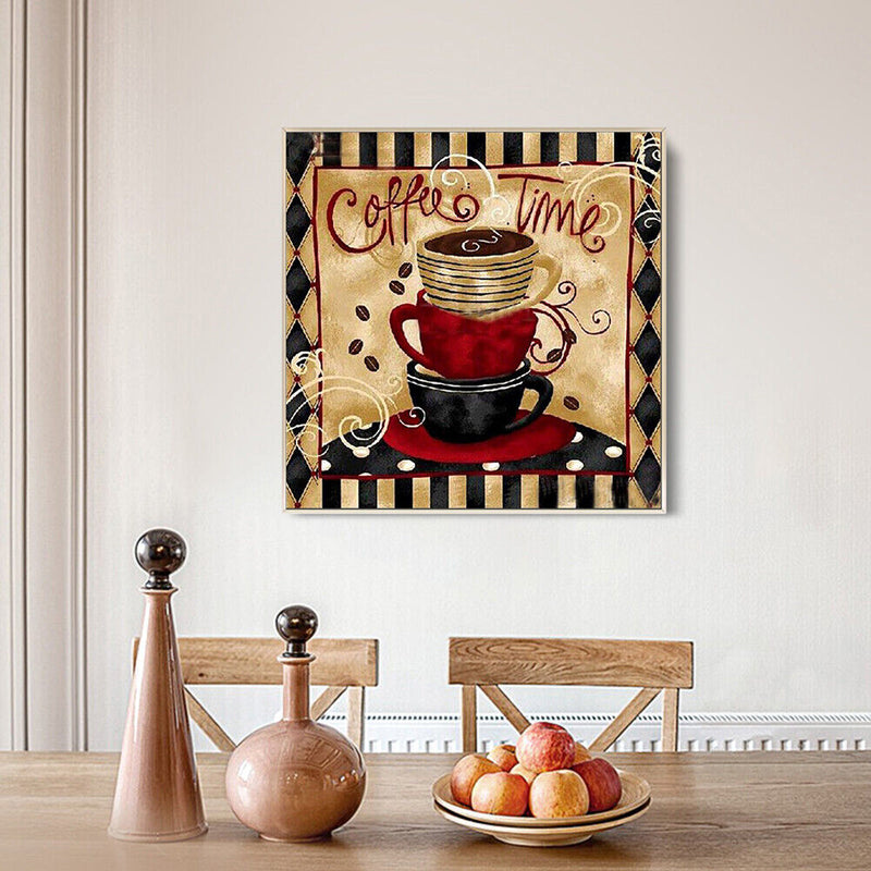 Retro Coffee Oil Paint By Numbers DIY Frameless Art Picture Decor (S281)