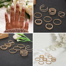 8pcs Simple Twist Rings Metal Retro Multilayer Knuckle Ring for Women Jewelry