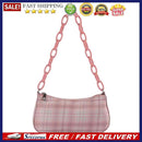 Women Casual Grid Print Acrylic Chain Underarm Bag Fashion Small Handbags Purse