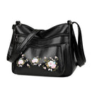 Ladies Designer Embroidery Flower Shoulder Bag Zipper Small Messenger Bag Wallet