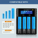 Intelligent Battery Charger 4 Slot For 3.7V Rechargeable Li-Ion Batteries 18650