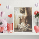 Frameless Oil Paint By Numbers Girl Back DIY Canvas Picture Craft Kits