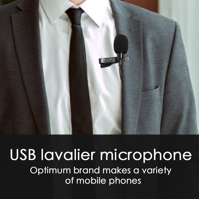 1.5m Length USB External Clip On Clamp Condenser Microphone Mic for PC Computer