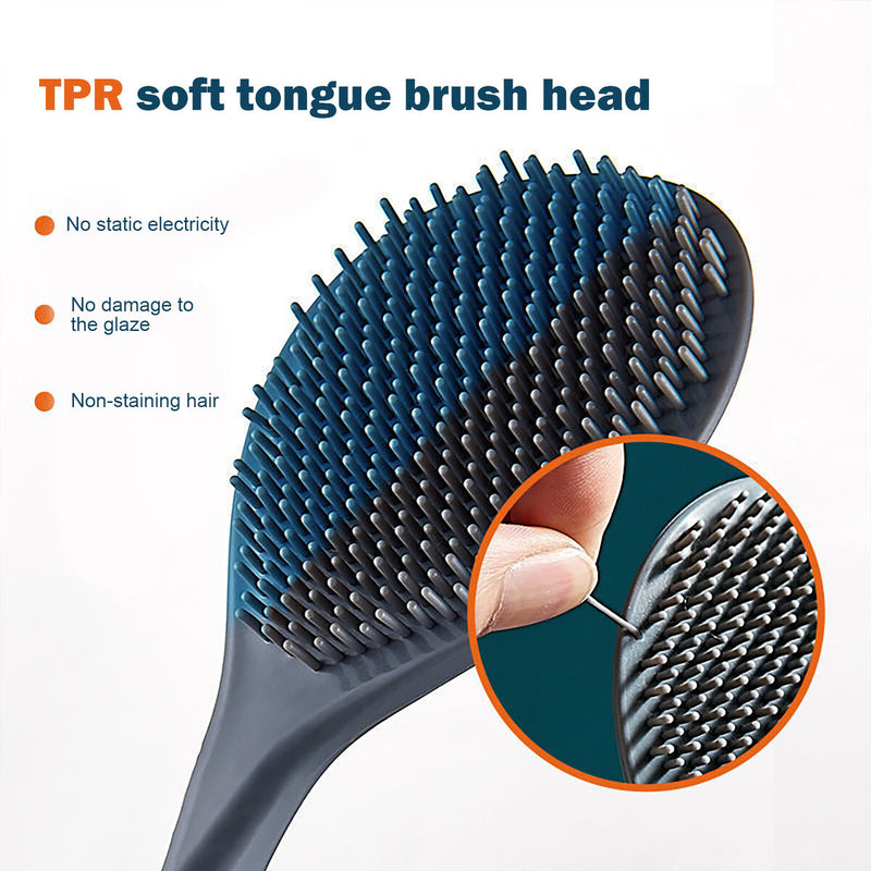 Toilet Brush with Holder Set Auto Wall-Mounted Deep-Cleaning (Dark Green)