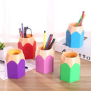 5pcs Pen Vase Makeup Brush Holder Stationery Desk Container Office Supply