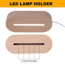 Oval Display Pedestal - LED Lights Display Base with USB (White Light) Newly