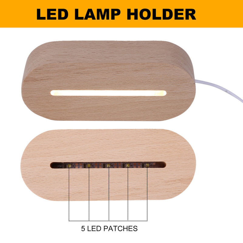 Oval Display Pedestal - LED Lights Display Base with USB (White Light) Newly