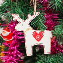 Kids Favors Elk Pendant Xmas Tree Hanging Wooden Ornaments Christmas Decoration