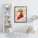 Writing Angel Girl Full Round Diamond Painting DIY Mosaic Picture Decorative Kit