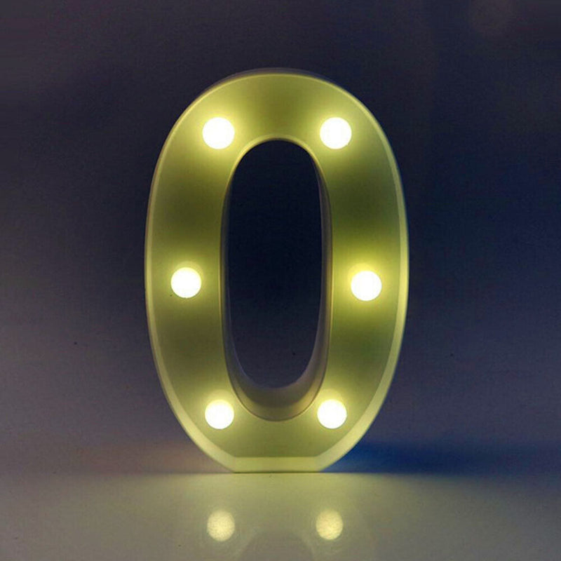 Digital Number LED Symbol Sign Night Light for Wedding Party Birthday (0) Newly
