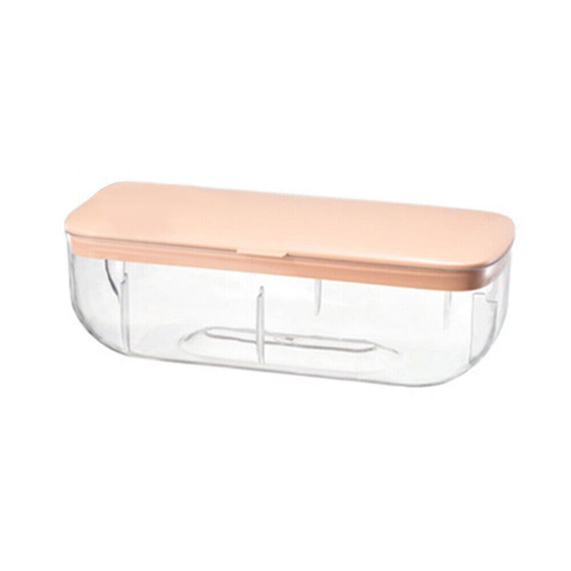 Ice Cube Tray with Lid Silicone Ice Maker Mold Bar Kitchen Tools (Pink) Newly