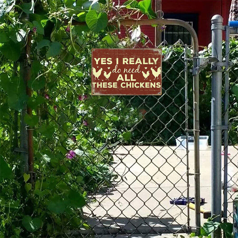 Retro Chicken Letters Metal Plate Painting for Bar Pub Tin Plaque Wall Sign