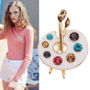 Accessories Fashion Coat Pin Rhinestone Enamel Creative Drawing Plate Brooch