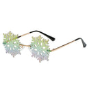 Christmas Glasses Party Eyeglasses Snowflake Sunglasses Rimless Sunglasses
