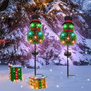 Solar Powered Stake Lights Snowman Shaped Waterproof LED Christmas Decorations