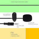 Clip-On Lapel Microphone 3.5mm Jack Lavalier Condenser Mic Recording Teaching