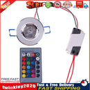 3W RGB Downlight AC85-265V Ceiling Light Lamp Spot Light w/ Remote Control Newly