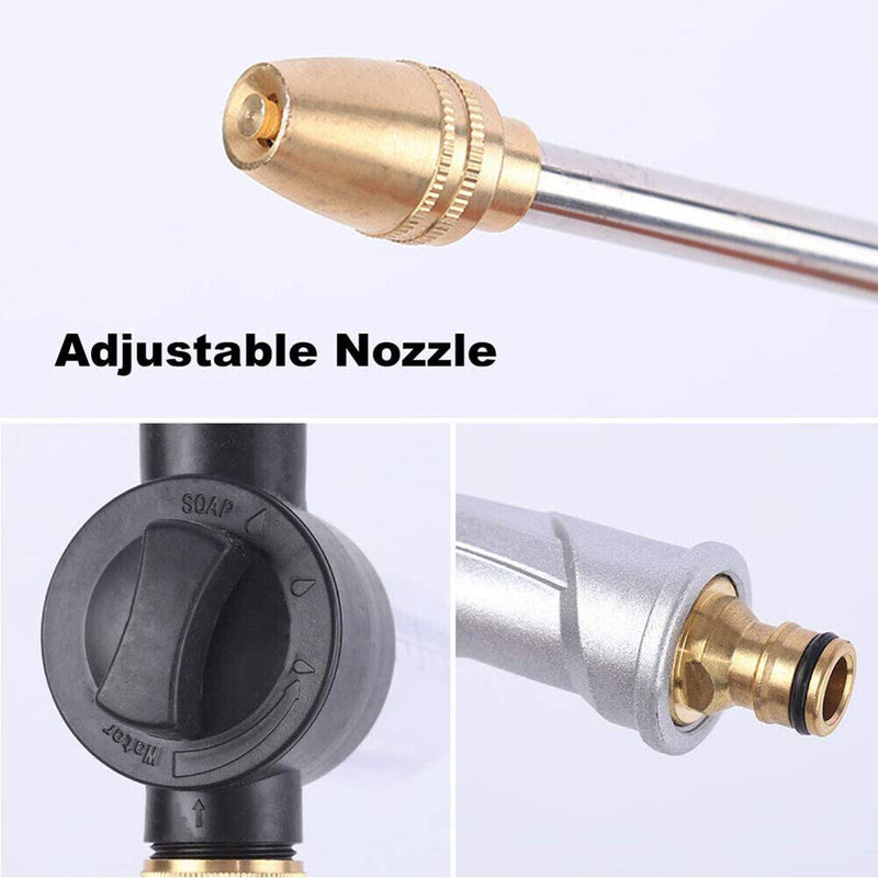 High Pressure Water Spray Gun Metal Brass Nozzle Garden Hose Pipe Car Wash