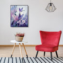 Frameless Painting By Numbers DIY Purple Butterfly Flowers Hand Painted Picture