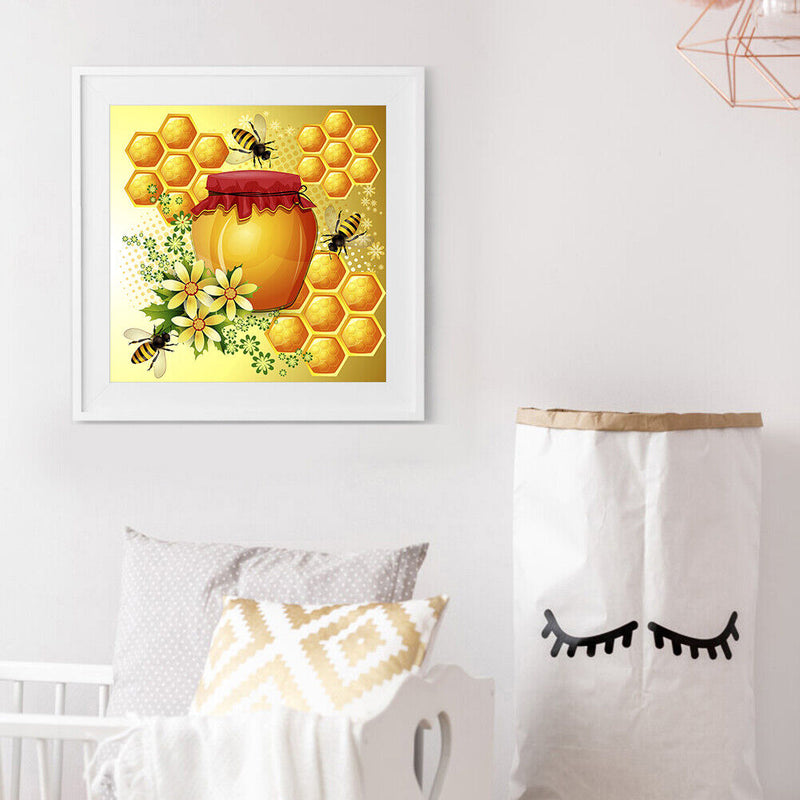 5D DIY Full Drill Diamond Painting Sweet Honey Cross Stitch Needlework Set Decor