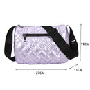 Women Nylon Thread Handbag Winter Korean Fashion Pure Color Top-handle Bags