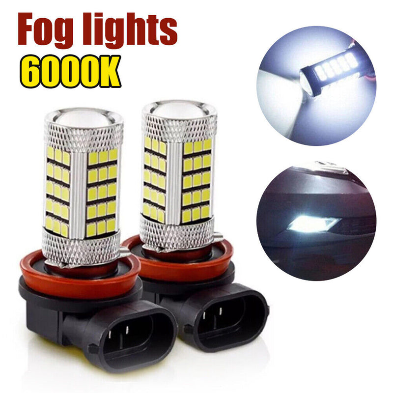 2x H8 LED Car Fog Light Bulbs 6000K 3030 SMD LED Car Driving Fog Lamp Bulbs