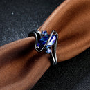 Women Fashion Popular Zircon Party Wedding Ring (Dark Blue)(7