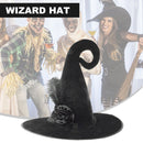 Halloween Witch Hat Pointed Velvet Witch Hat with Flower Woman Costume Props