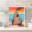 Seaside Step Drawing Frameless DIY Oil Paint by Numbers Canvas Home Decor