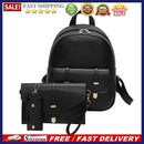 3pcs Women PU Leather Backpack School Bag Shoulder Bags Card Holder Purse