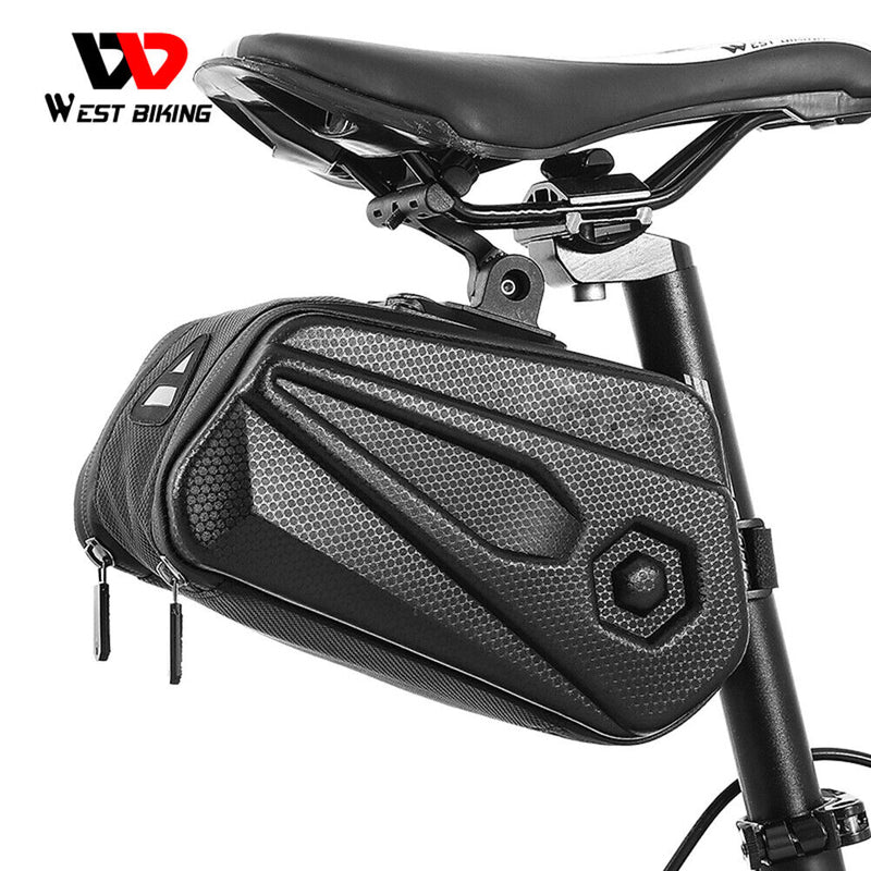 Bicycle Saddle Bag 2.6L Capacity Waterproof Bicycle Hard Saddlebag Scratch-Proof