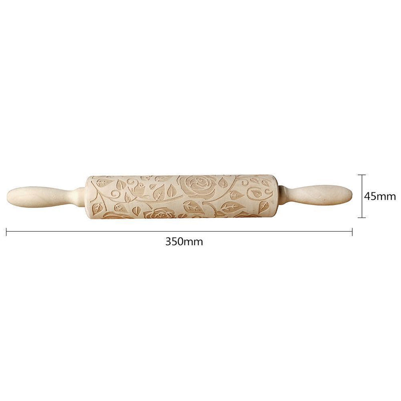 Valentine Day Letters Embossing Rolling Pin for DIY Baking Cookies (Rose)