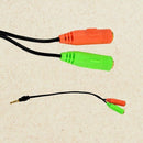 Aux Cable Microphone Earphone 2 Female Headphone Audio Y Splitter to 3.5mm Male