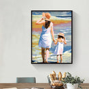 Digital Painting By Numbers Drawing DIY Mother Son Oil Picture Craft Home Dec