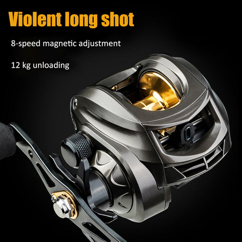 Metal Baitcasting Reel 7.2:1 8kg Max Drag Saltwater Fishing Wheel (AK2000L)