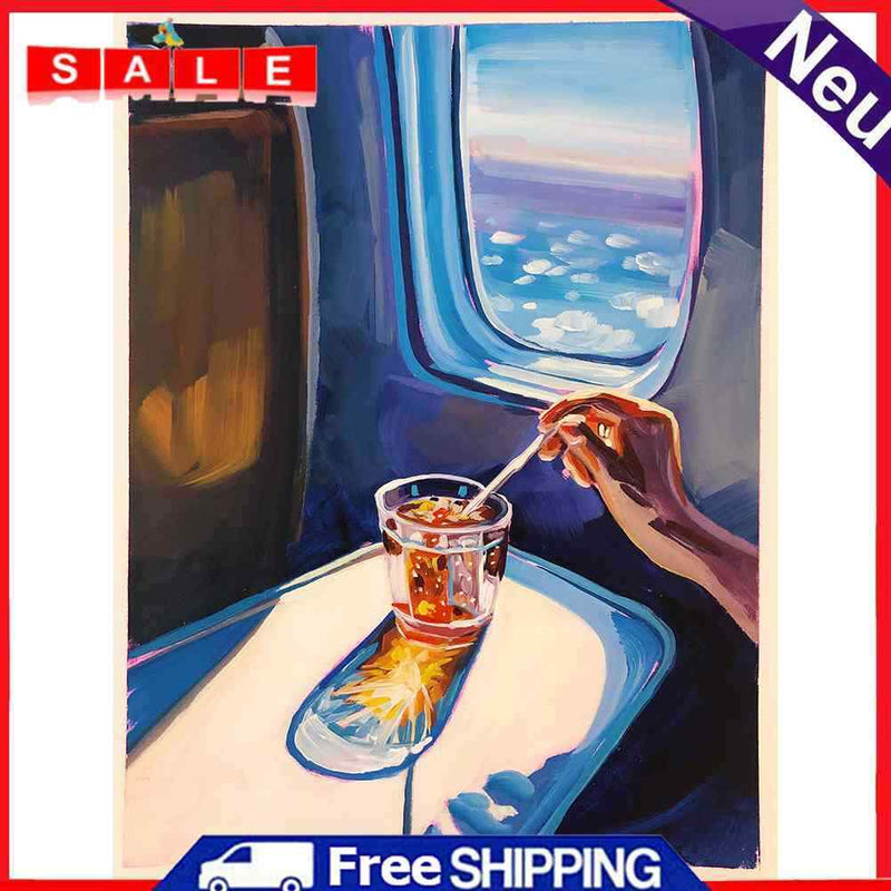 Beverage Time Canvas Paint By Numbers DIY Hand Painted Oil Drawing Kit Ornaments