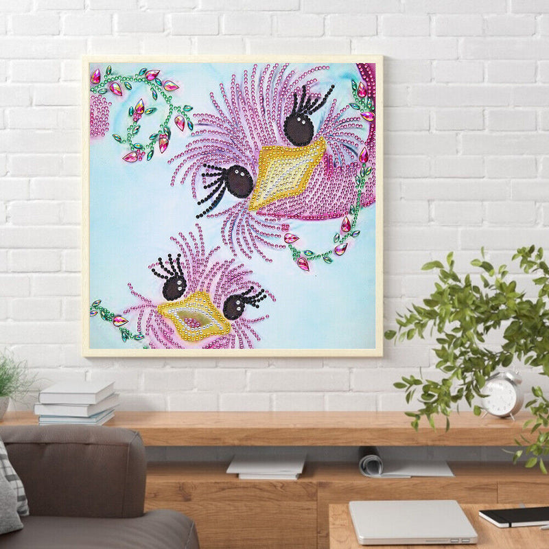 5D DIY Partial Special Shaped Drill Diamond Painting Big Eye Bird Wall Art Craft