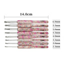 #A 8pcs Printed Crochet Hook Kit DIY Stitching Needle Yarn Knitting Craft Tools