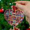 Book Lovers Heart-Shaped Bookshelf Pendant Ornament Christmas Tree Gifts FAST S#