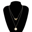 Butterfly Slices Pendant Necklace Women European Multi-layer Choker Jewelry Gift