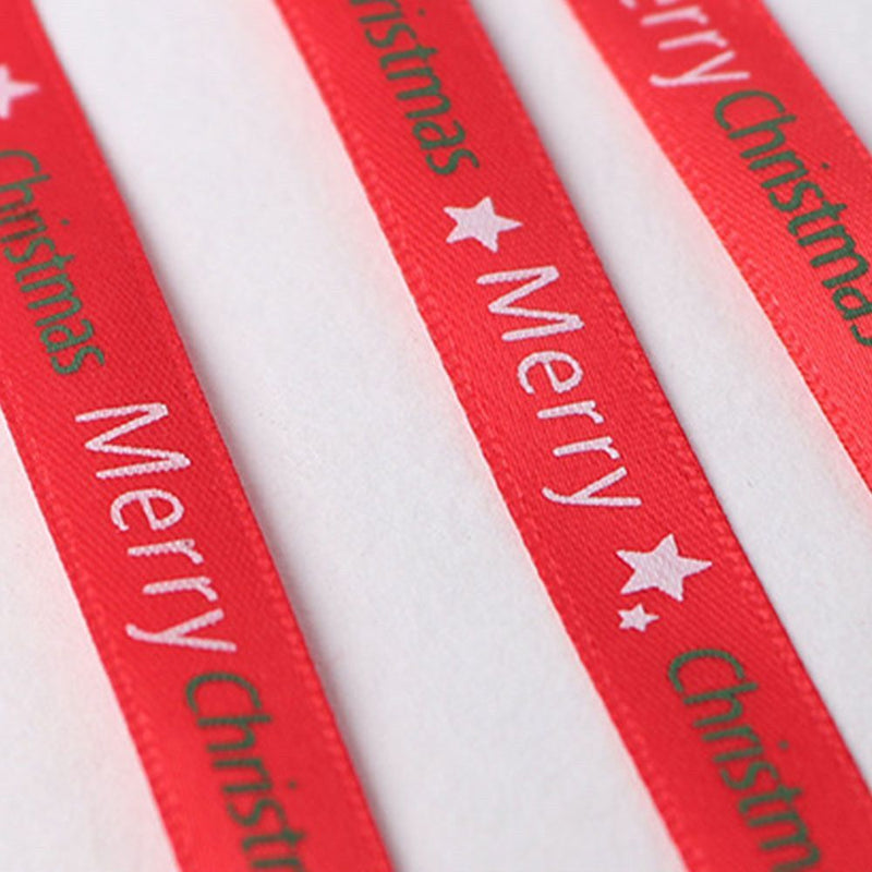 Decoration Ribbon 1cm*22m Gift Wrapping Ribbon Christmas Letter Ribbon