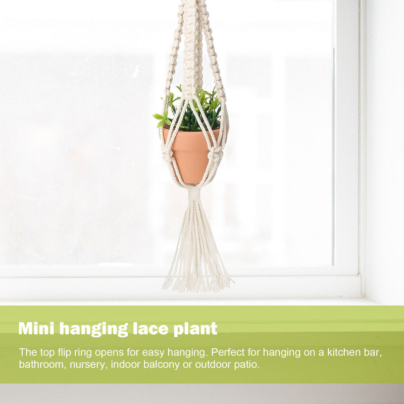 Macrame Plant Hangers Boho Hanging Ornament Decorations Pack of 3 (2) Newly