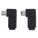 2pcs 90 ° Micro USB Female, Mini USB Male Adapter Connector