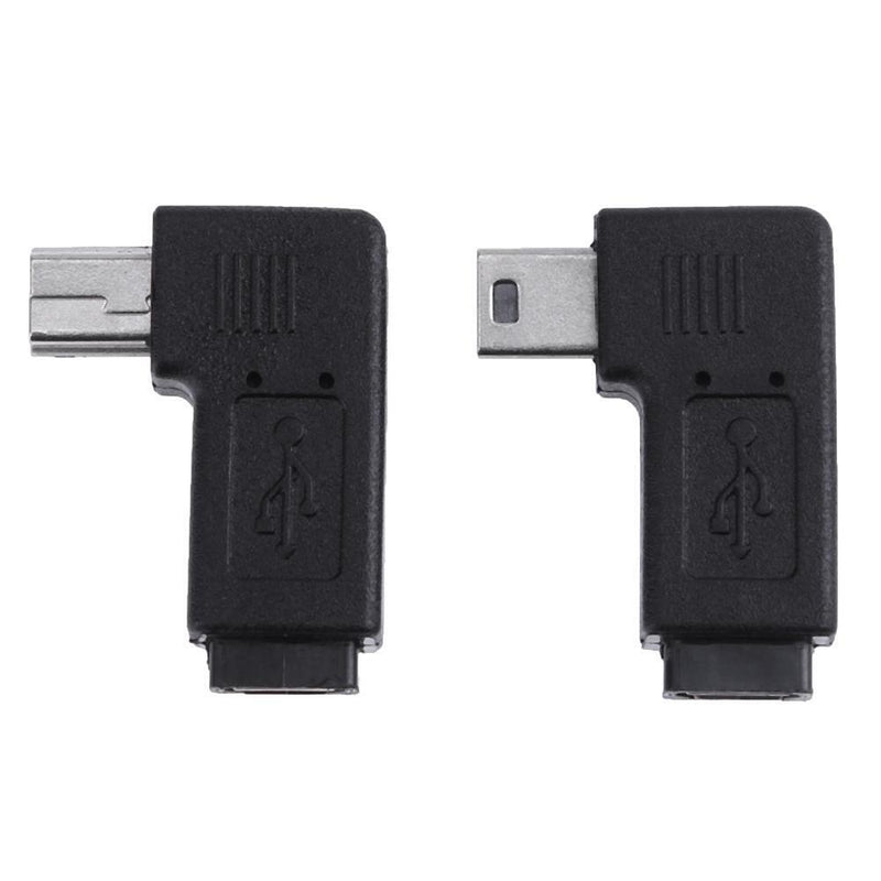 2pcs 90 ° Micro USB Female, Mini USB Male Adapter Connector
