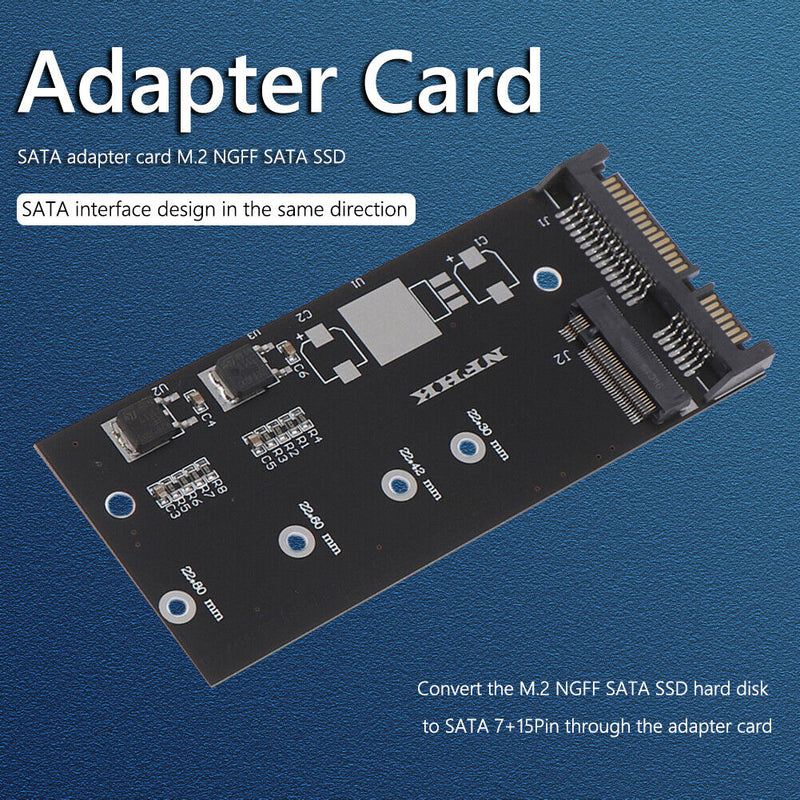 NGFF206 M.2 NGFF SATA SSD to SATA 7+15Pin Adapter Desktop Computer Card (A)