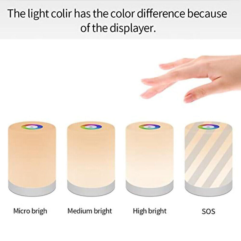 Kids Bedside Table Lamp Dimmable RGB Touch Color Change LED Night Light