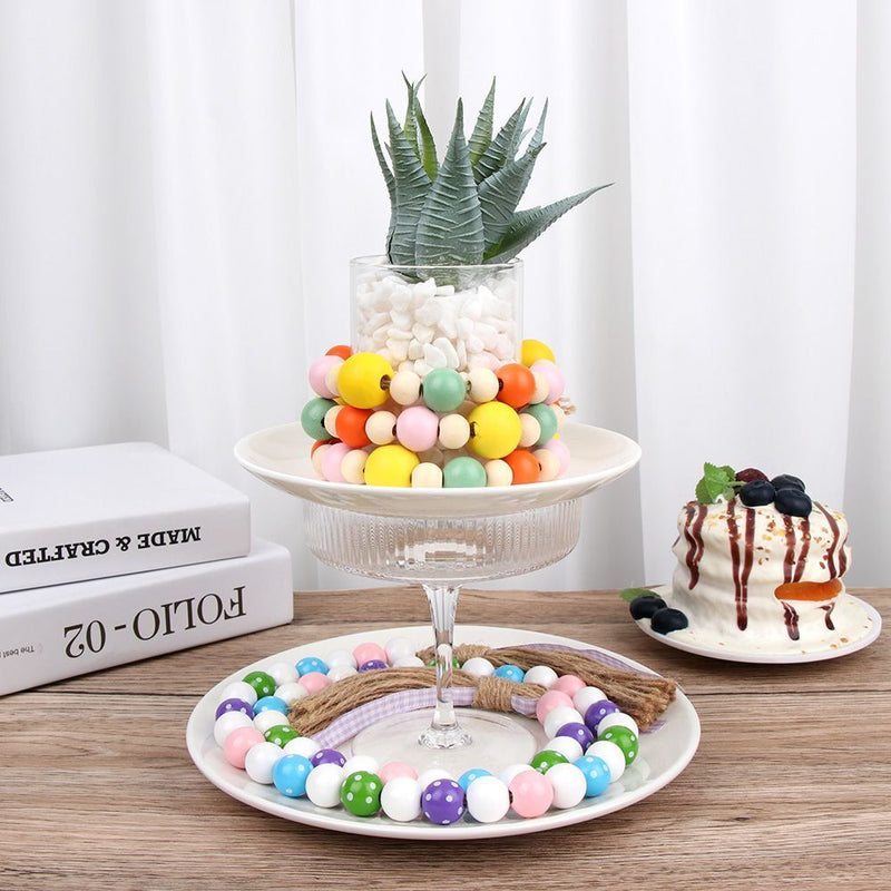 DIY Rabbit Farmhouse Rustic Beads Easter Tassel Easter Wood Beads Tassel