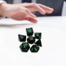 7pcs/Set Multi-Sided Digital Dices D4 D6 D8 D10 D12 D20 for TRPG (Green) Newly